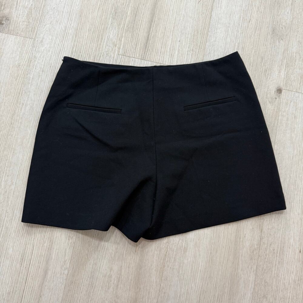 Zara Black Tailored High Waist Dress Shorts Trouser Style Office Chic Medium